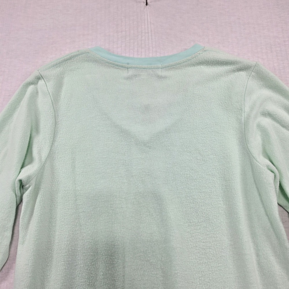 NWT Wildfox Mint Green Beach Bums Graphic V-Neck Sweatshirt XS Y2K Retro Lounge - Picture 10 of 11